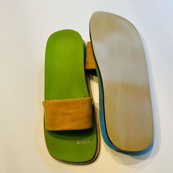 RARE J. Crew Waffle Wedge Slide Sandals Spa Women 6 - Picture 3 of 5